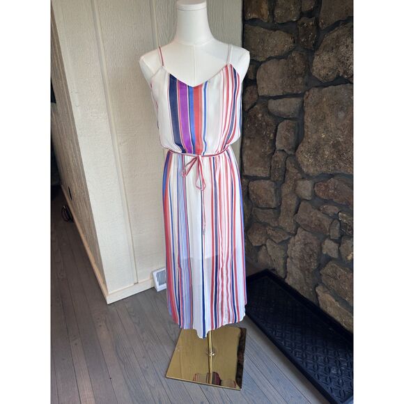 As U Wish Dresses & Skirts - As U Wish Multi-Color Striped Spaghetti Strap Maxi Dress Size Small
